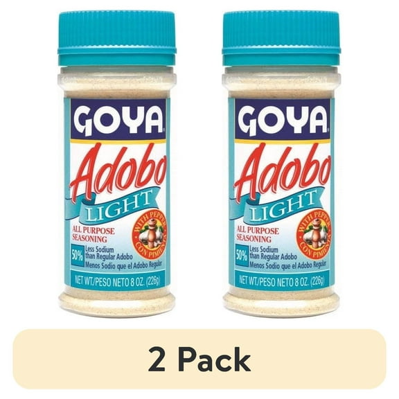 (2 pack) GOYA Adobo Light All Purpose Seasoning with Pepper, 8 oz