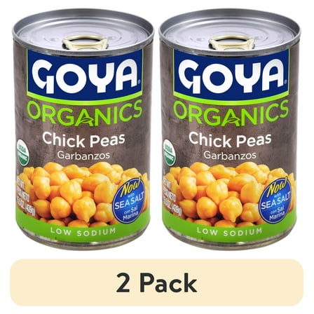 (2 pack) GOYA Organics Chick Peas, Low Sodium, 15.5 oz
