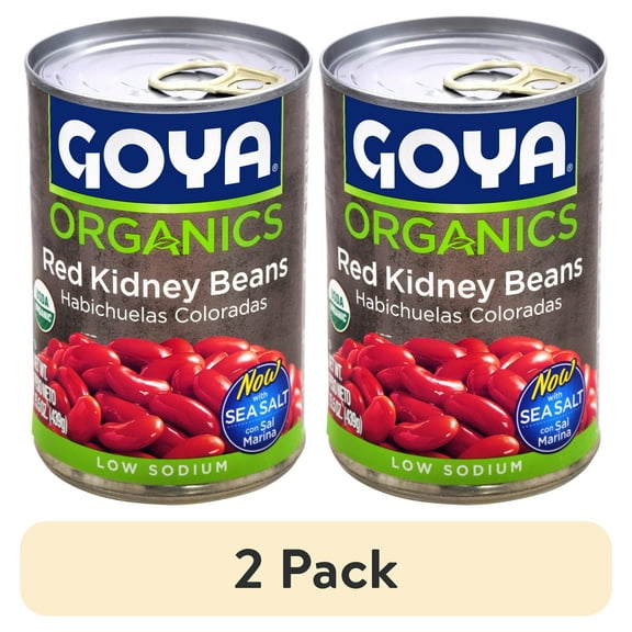 (2 pack) GOYA Organics Red Kidney Beans Low Sodium 15.5 oz