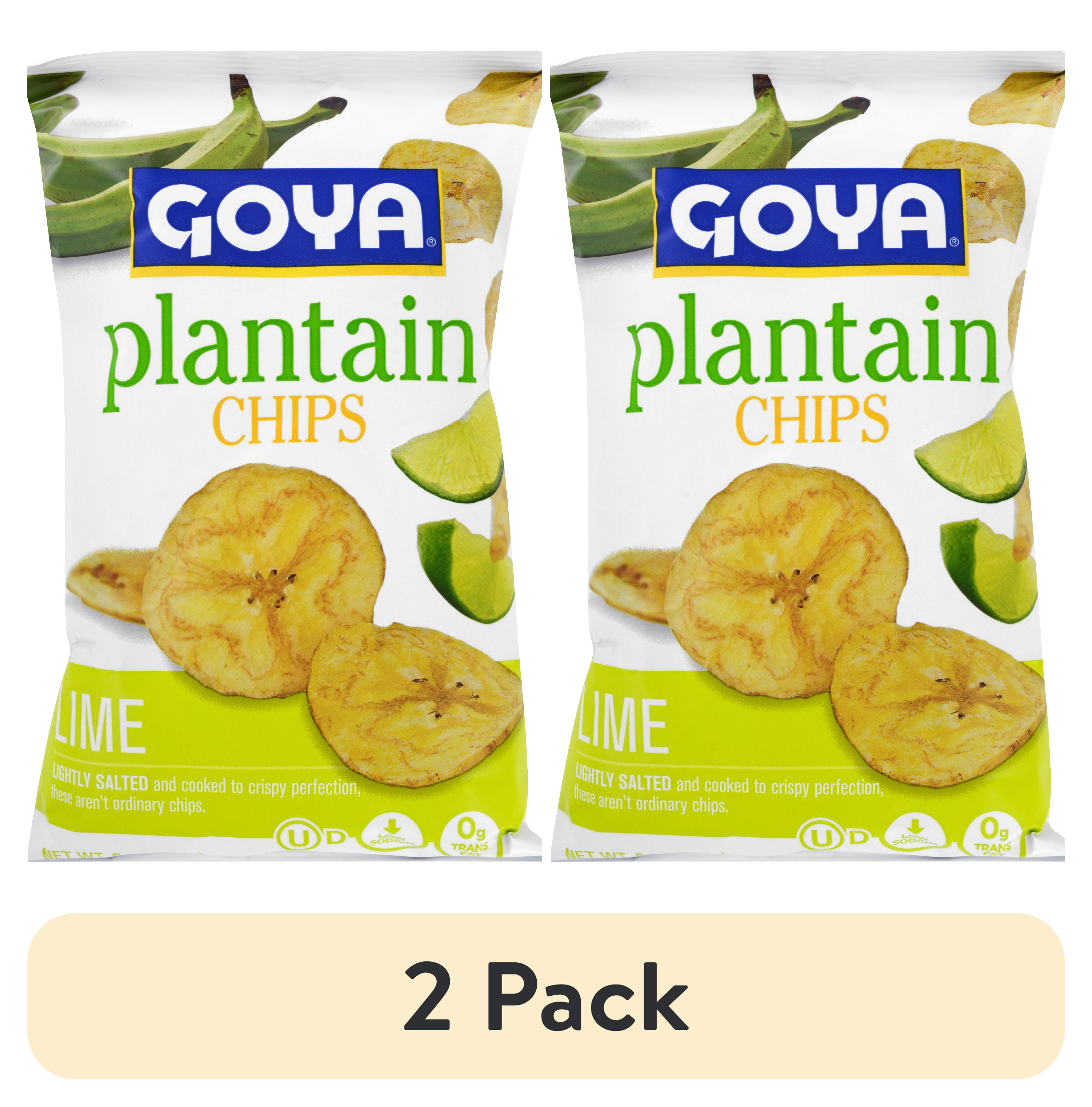 (2 pack) GOYA Plantain Chips, Lime Flavor, 5 oz Bag