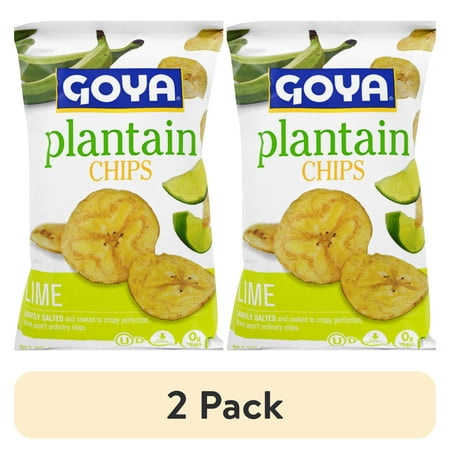 (2 pack) GOYA Plantain Chips, Lime Flavor, 5 oz Bag