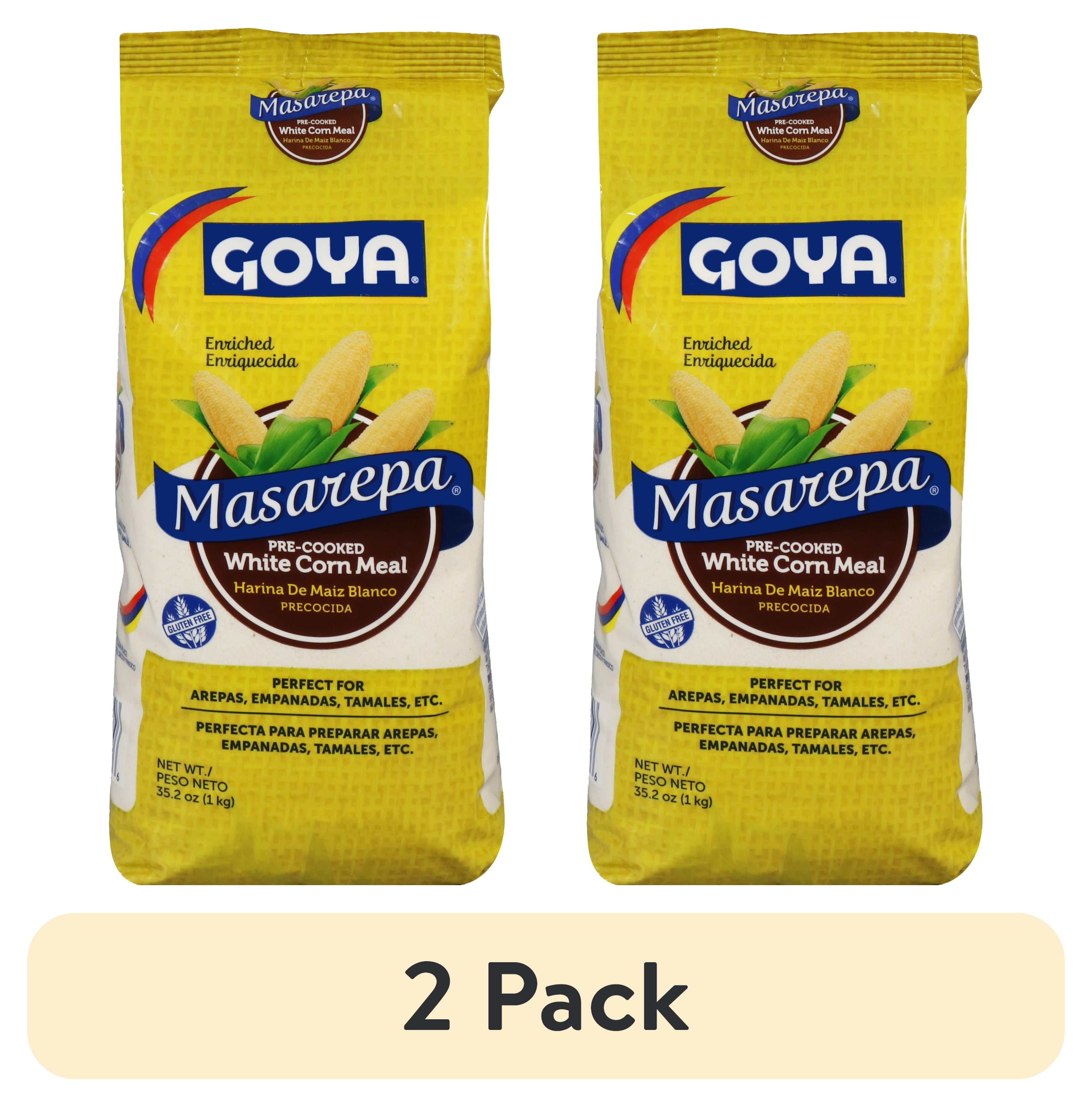 (2 pack) GOYA® Masarepa® – Pre-Cooked White Corn Meal, 35.2 oz Pouch