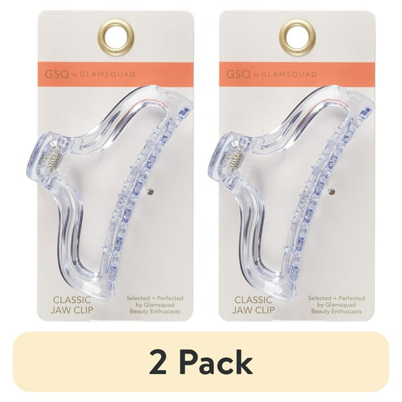 (2 pack) GSQ by Glamsquad Class Hair Jaw Clip, Clear, 1-Piece