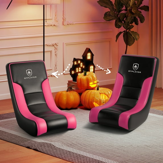 (2 pack) GTRACING Floor Rocker Gaming Chai, Pink