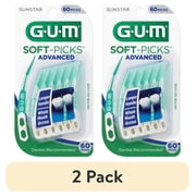 (2 pack) GUM Soft-Picks Advanced, Dentist Recommended Dental Picks, 60 Count