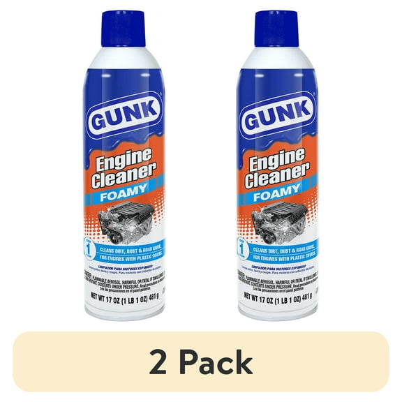(2 pack) GUNK Low VOC Foamy Engine Cleaner and Degreaser for Cars and Motorcycles - 17 oz Aerosol