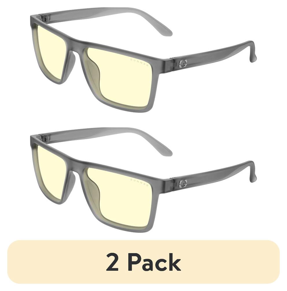 (2 pack) GUNNAR Blue Light Computer and Gaming Glasses - Solo Smoke Frame with Amber Lens