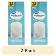 (2 pack) Great Value 3.2 Gallon Small Drawstring Trash Bags, Unscented Garbage Bags, 20 Bags