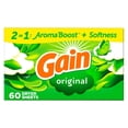 thumbnail image 1 of (2 pack) Gain Dryer Sheets, Original Scent, 60 Count, 1 of 14
