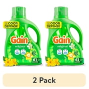 2 pack Gain Laundry Detergent Liquid, Now with Odor Defense, Original Scent, 81 fl oz, 61 Loads