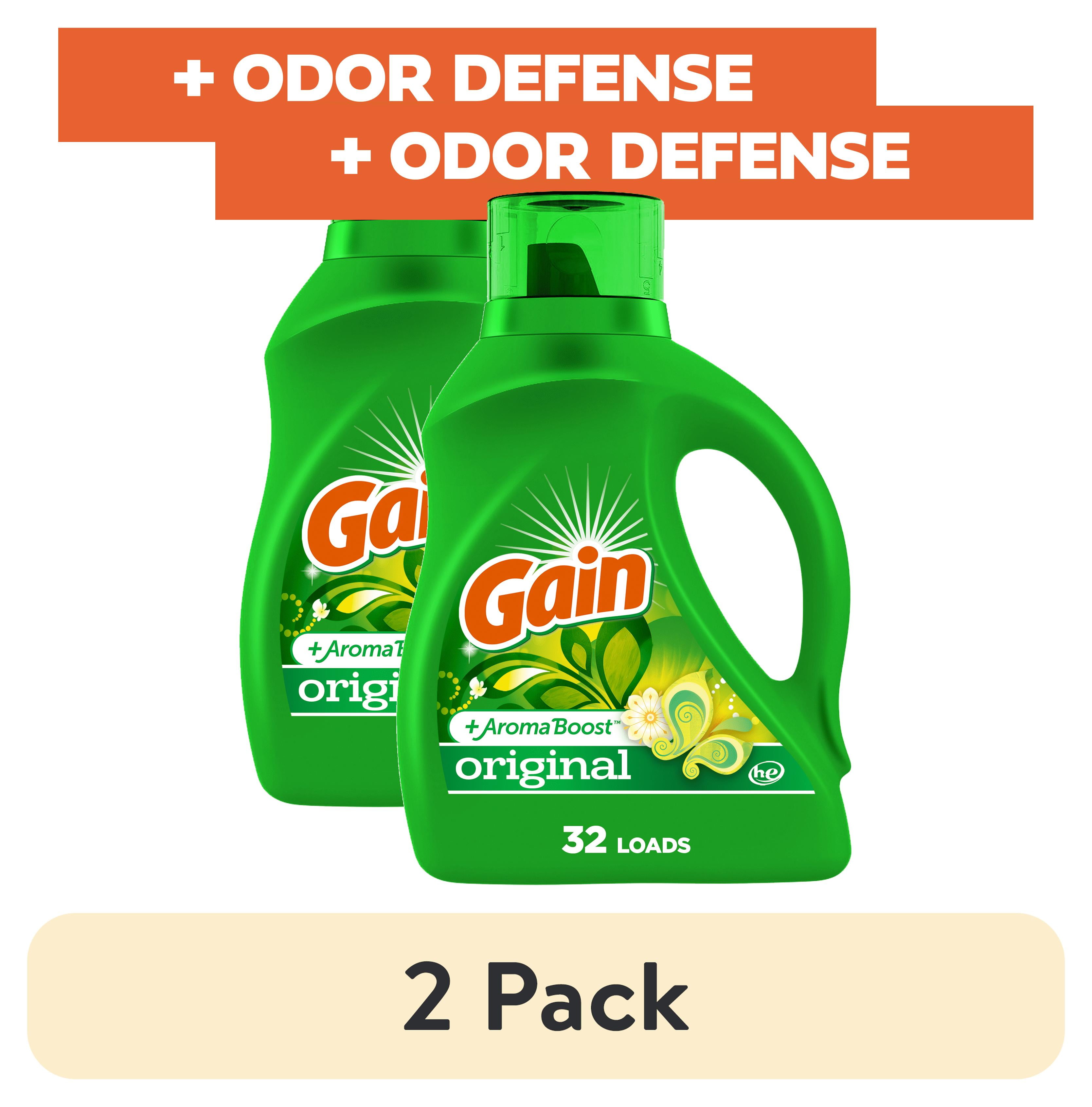 (2 pack) Gain Laundry Detergent Liquid with Odor Fighters, Original Scent, 46 fl oz, 32 Loads