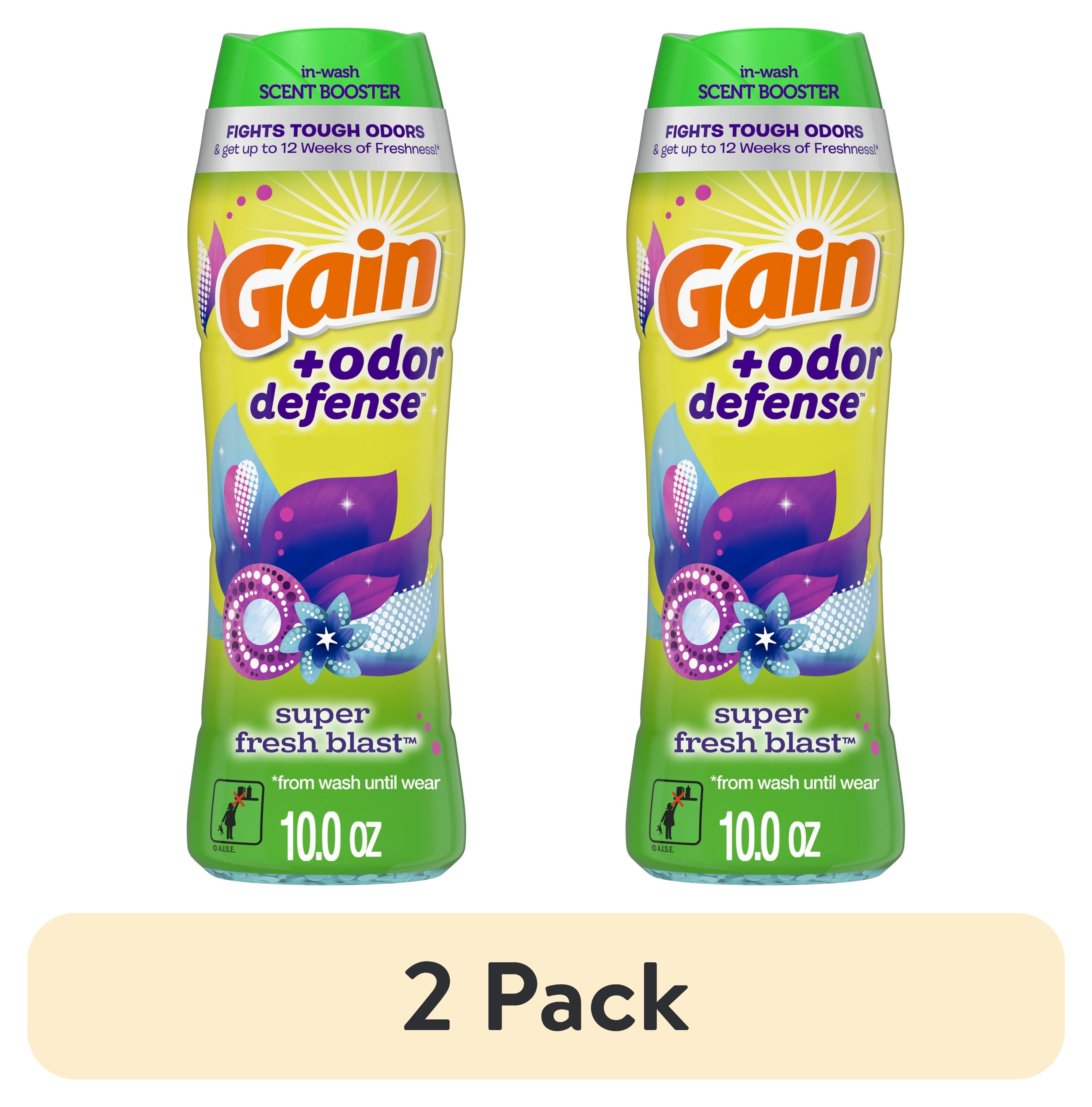 Gain Diffuser (2 pack) Gain + Odor Defense In-Wash Scent Booster, Super Fresh Blast ...