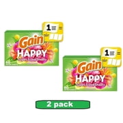 2 pack Gain Super Sized Dryer Sheets, Happy, Hibiscus Hula Scent, 120 Count