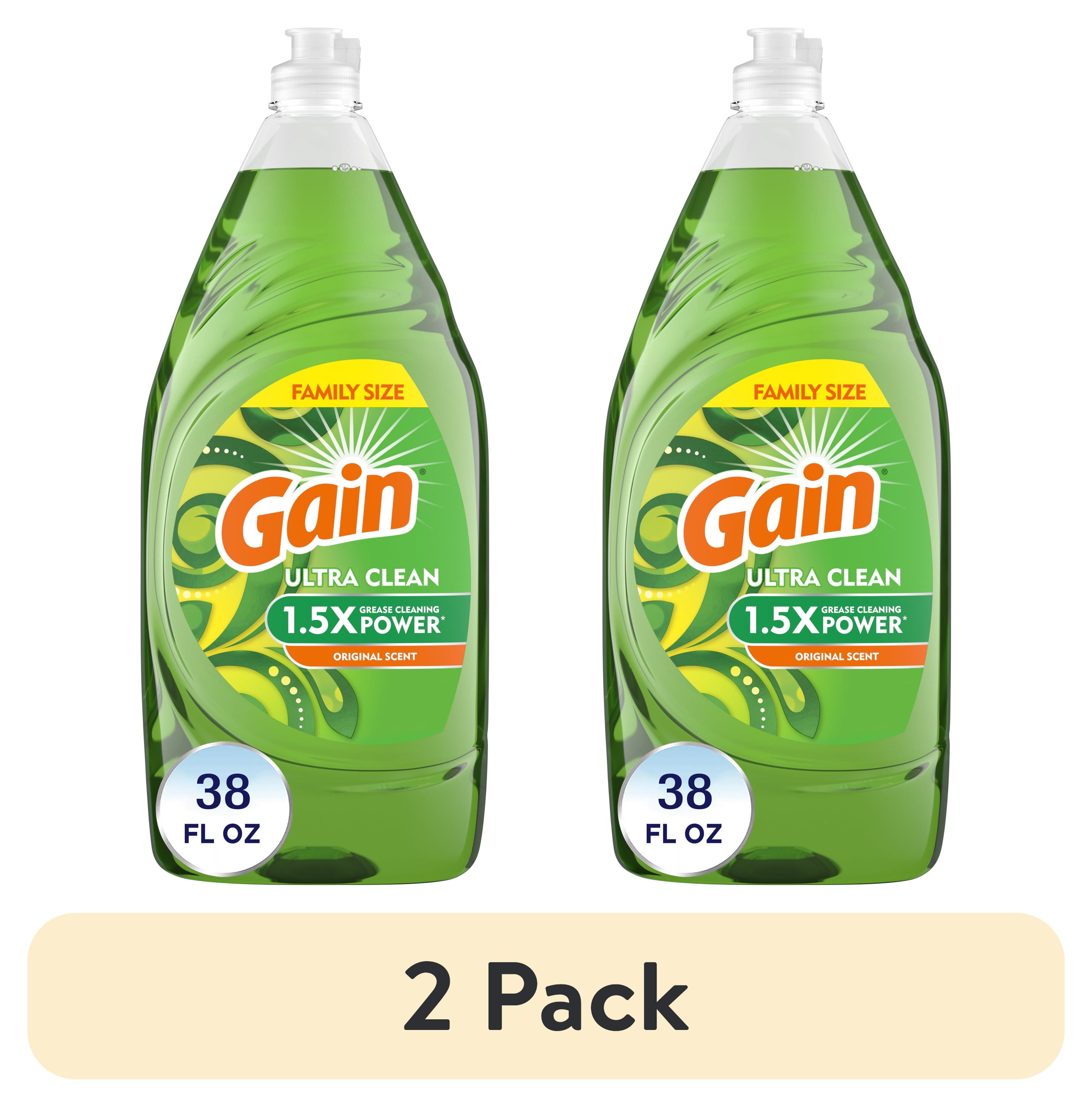(2 pack) Gain Ultra Dishwashing Liquid, Original, 38 fl oz