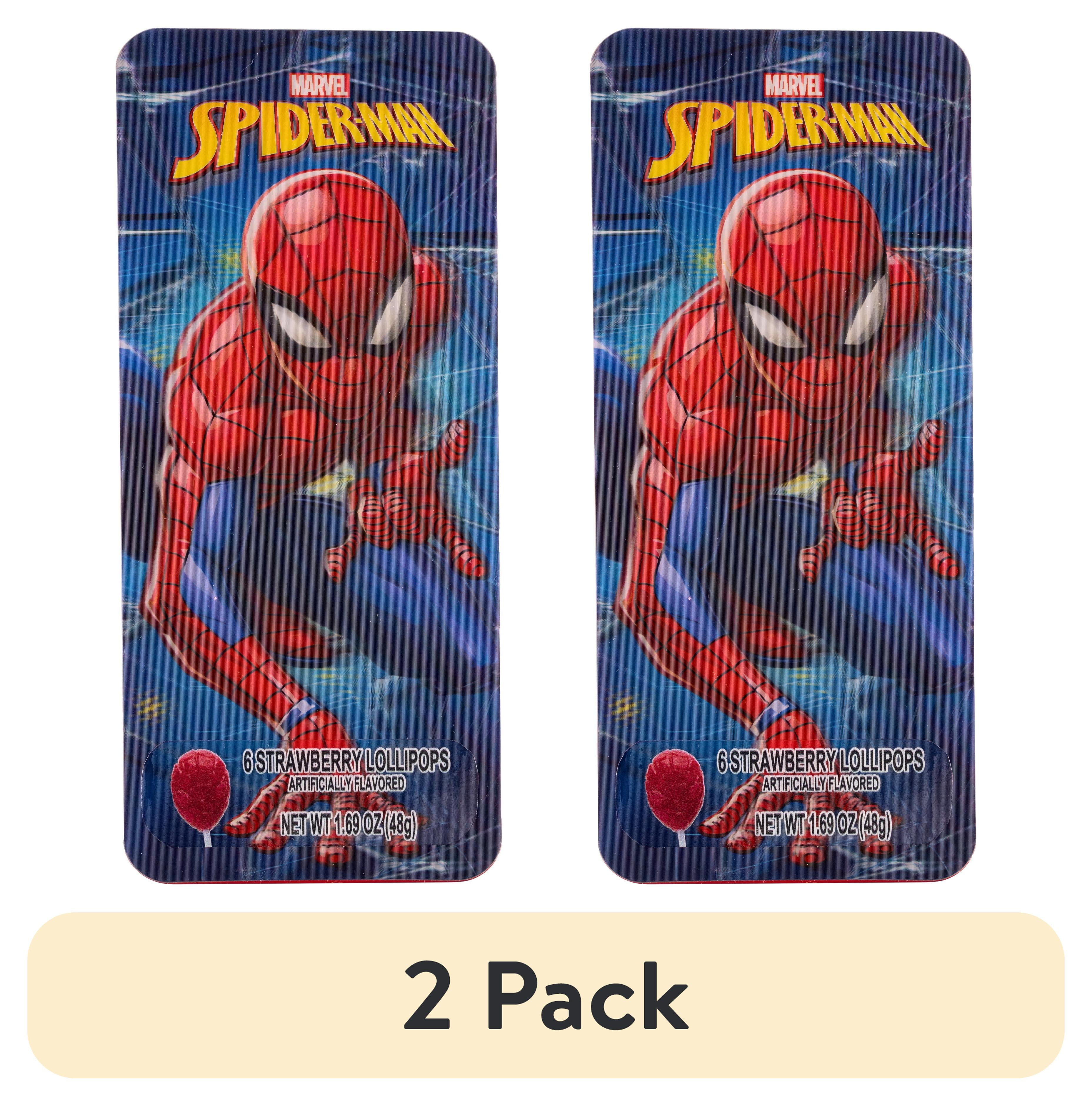 (2 pack) Galerie Spider-Man Lenticular Tin with Lollipops, Dairy-Free 1.69 oz