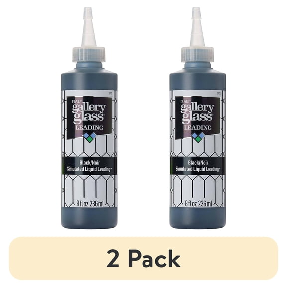 (2 pack) Gallery Glass Liquid Leading, Black, Matte Finish, 8 fl oz