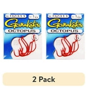 2 pack Gamakatsu 6 Pieces Carbon Steel Octopus Hook, Size 1/0