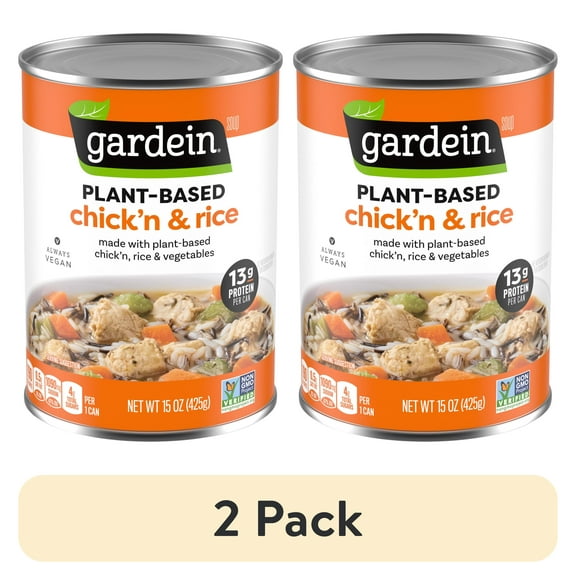 (2 pack) Gardein Plant-Based Chick'n & Rice Soup, Vegan, 15 oz.
