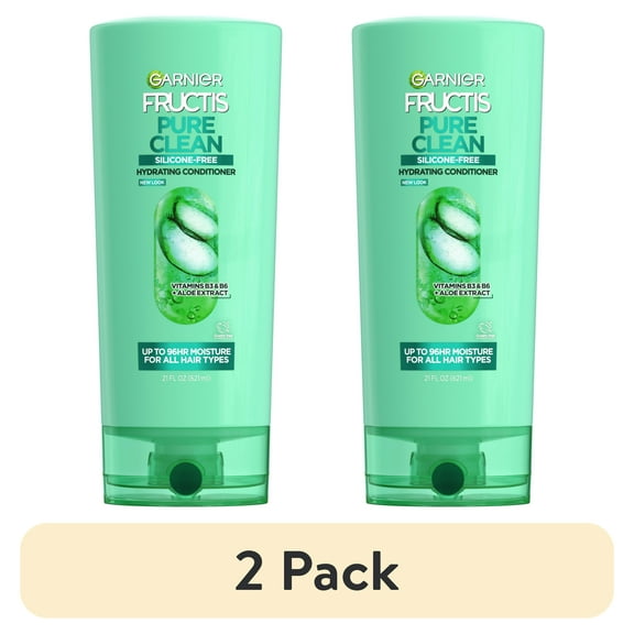 (2 pack) Garnier Fructis Pure Clean Moisturizing Conditioner, Dry Hair, with Aloe Extract, 21 fl oz