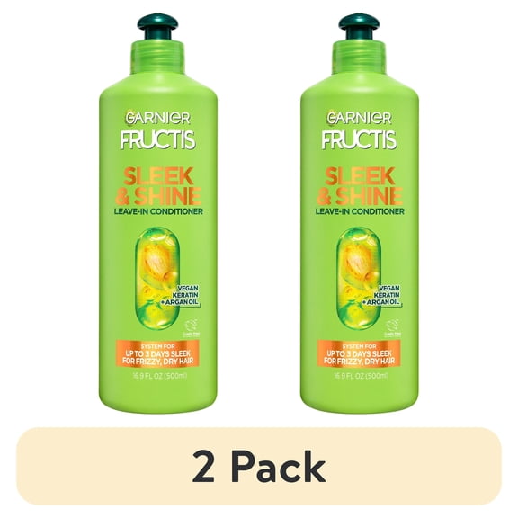 (2 pack) Garnier Fructis Sleek Leave-In Hair Conditioner XL, 16.9 fl oz