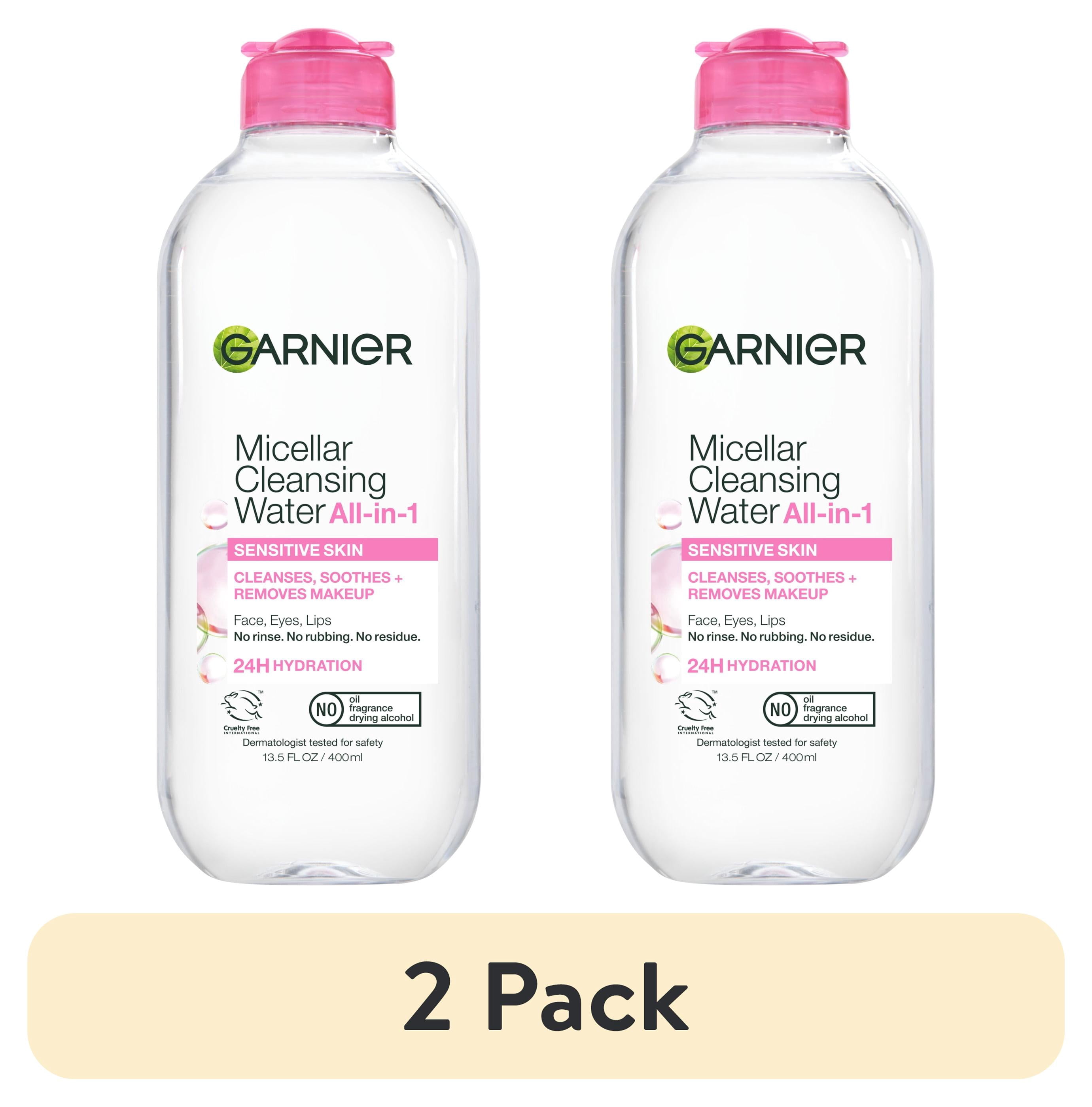 (2 pack) Garnier SkinActive Micellar Cleansing Water All in 1 Makeup Remover, Face Cleanser, 13.5 fl oz