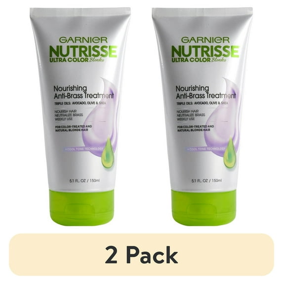 (2 pack) Garnier Nutrisse Avocado Olive Shea Oils Nourishing Anti Brass Treatment, 5.1 fl oz