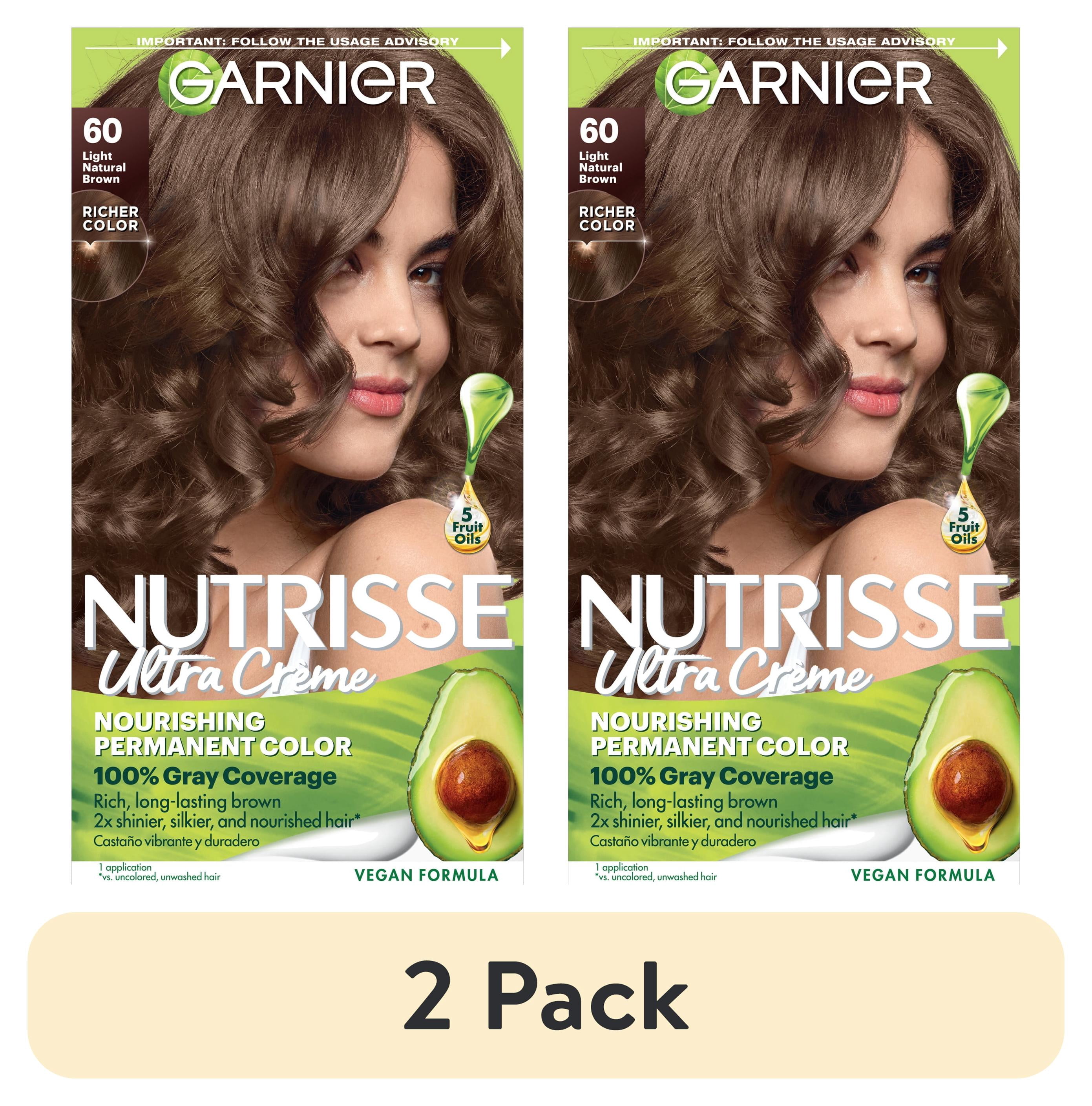 2 pack) Garnier Nutrisse Nourishing Hair Color Creme, 060 Light