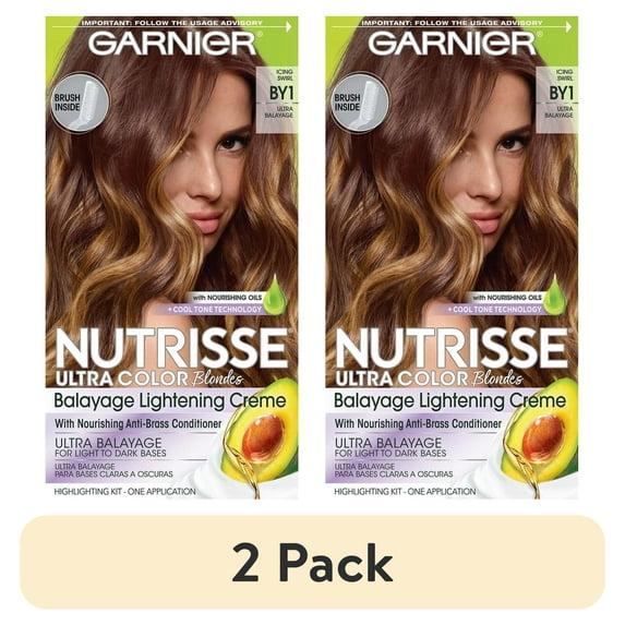 (2 pack) Garnier Nutrisse Ultra Color Nourishing Permanent Hair Color Creme, Ultra Balayage, 1 kit