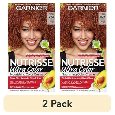 Garnier Nutrisse Ultra Nourishing Hair Color Creme, R2 Medium Intense Auburn, 1 Kit