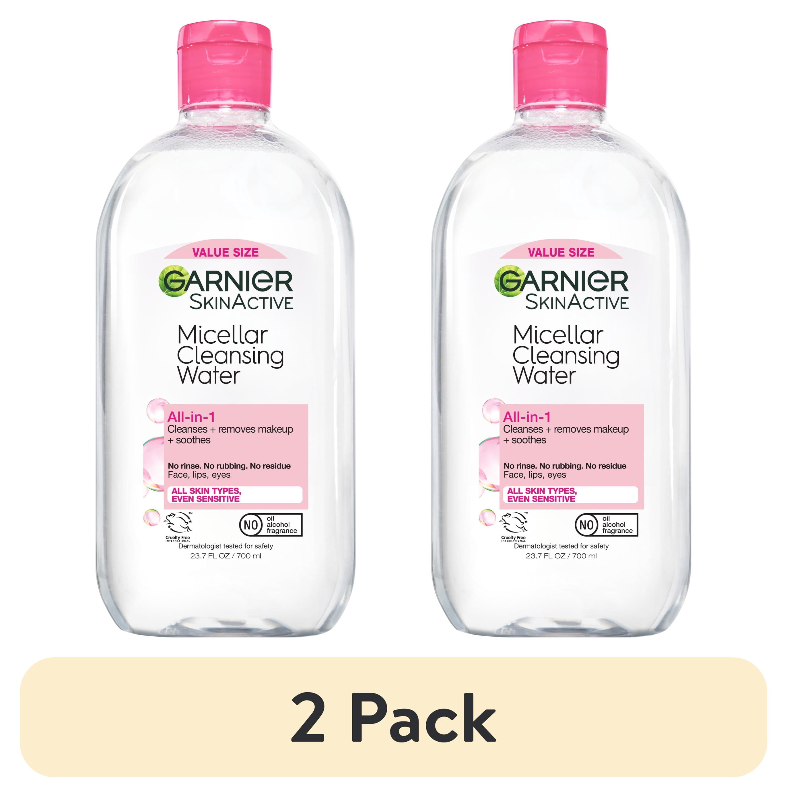 (2 pack) Garnier SkinActive Micellar Cleansing Water All in 1 Makeup Remover, Face Cleanser, 23.7 fl oz