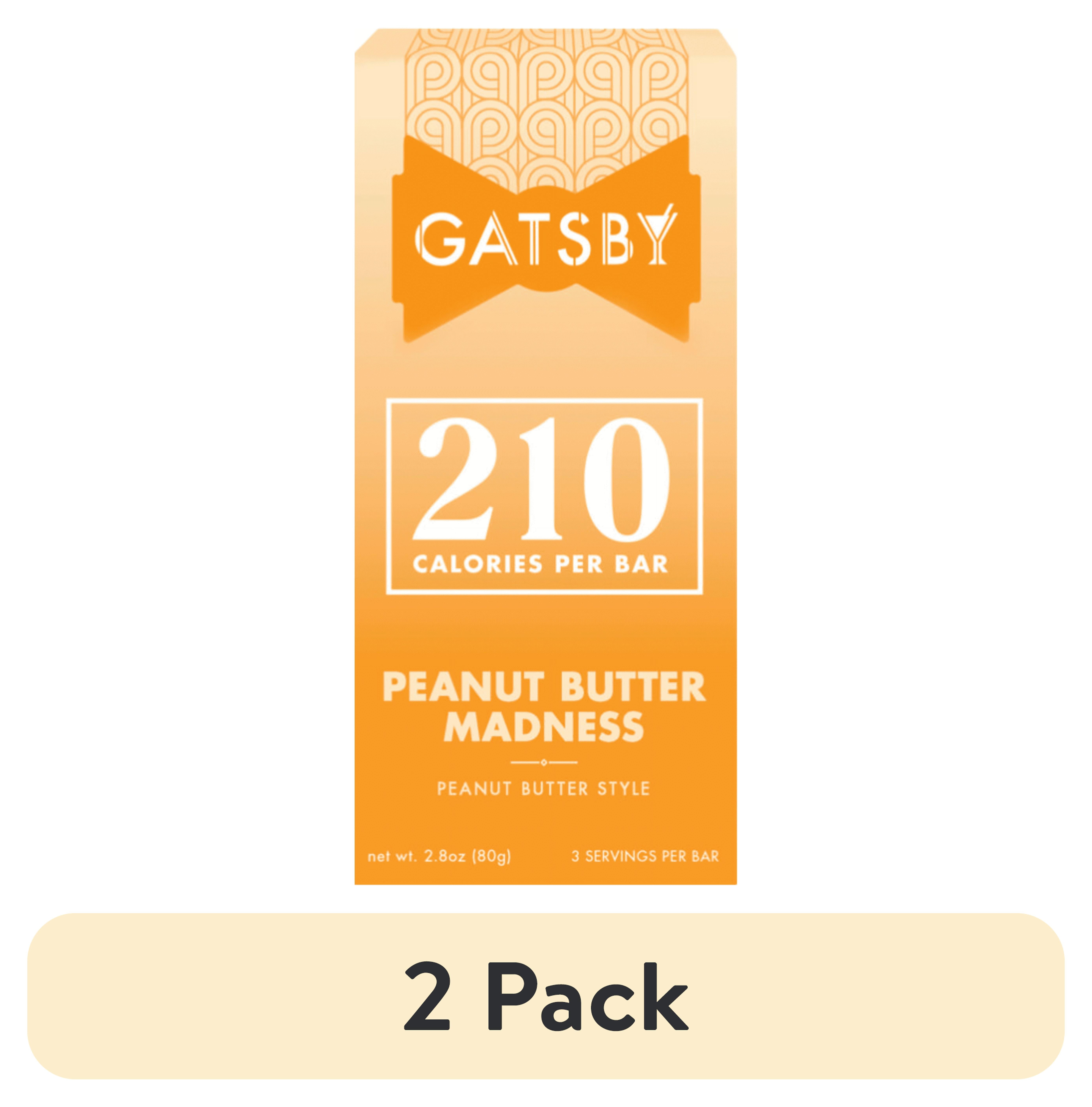 (2 pack) Gatsby Chocolate Peanut Butter Madness Bar, Guilt-Free Low Sugar, 2.8 oz