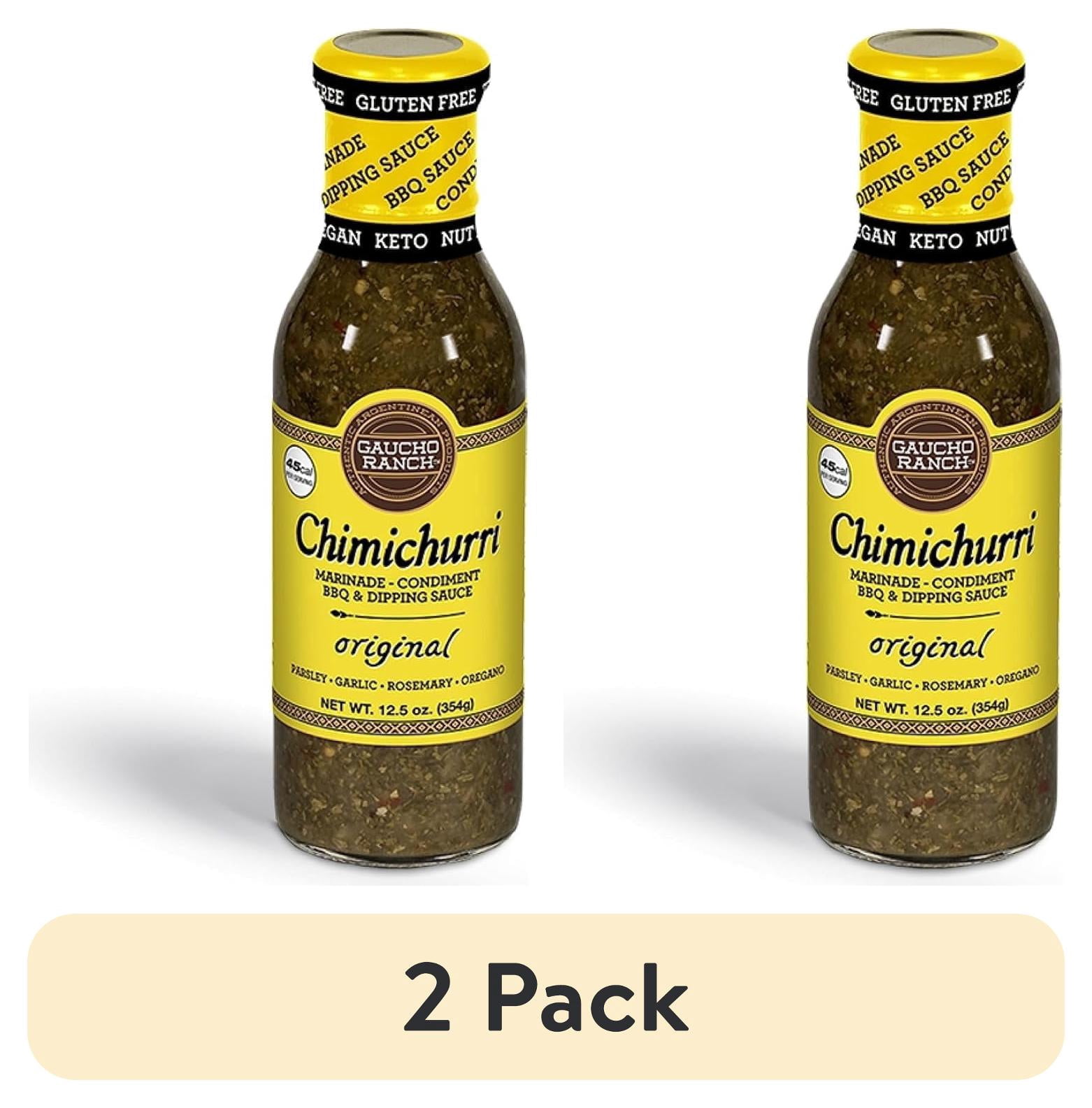 (2 pack) Gaucho Ranch Chimichurri Sauce Original Flavor | Chimichurri Seasoning Mix of Parsley, Garlic and Rosemary with Hints of Oregano | Adobo Sauce Gluten Free, Keto, Vegan | Ideal for Meat - 12.5oz