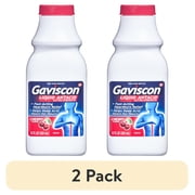 (2 pack) Gaviscon Extra Strength Liquid Antacid for Heartburn Relief, Cherry, 12 oz