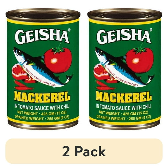 (2 pack) Geisha Mackerel in Tomato Sauce with Chili, 15 oz, in a Can