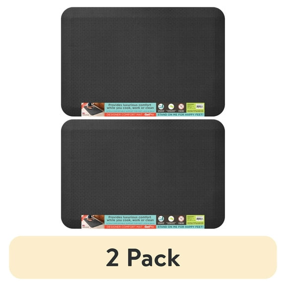 (2 pack) GelPro Flatweave Anti-Fatigue Kitchen Floor Mat, 20-in x 30-in, Dark Gray
