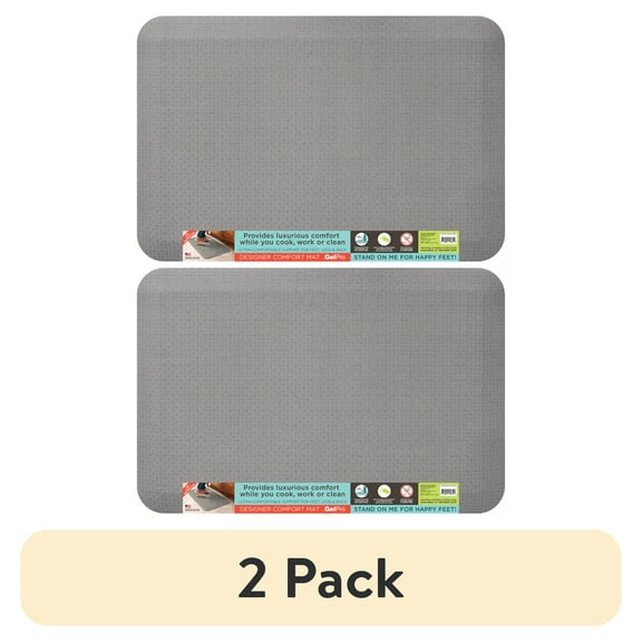 (2 pack) GelPro Flatweave Kitchen Floor Mat, Light Gray, 20" x 30"