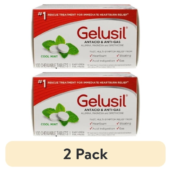 (2 pack) Gelusil Chewable Tablets, 100 Ct