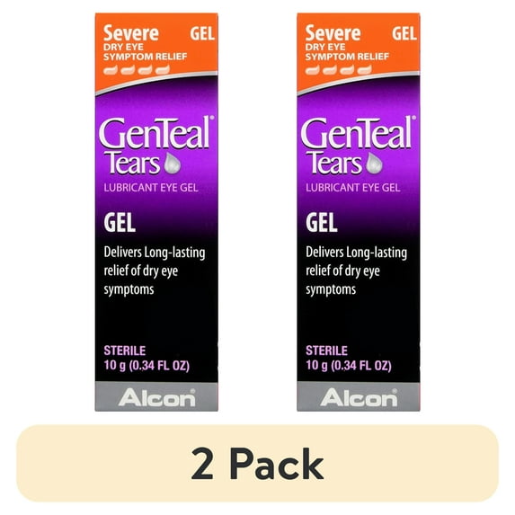 (2 pack) GenTeal Tears Lubricant Daily Use Eye Gel for Severe Dry Eye Symptom Relief 10g