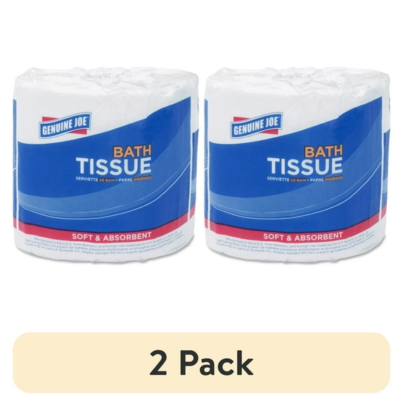 (2 pack) Genuine Joe 1-ply Standard Bath Tissue, White, 96 / Carton (Quantity)