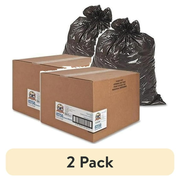 (2 pack) Genuine Joe Two-Ply Can Liner 31-33Gal 0.7mil 33"x39" 250/PK BNBK 02150