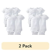 Gerber Baby Boy, Baby Girl, & Unisex Short Sleeve White Onesies Bodysuits, 4-Pack, Preemie-24M