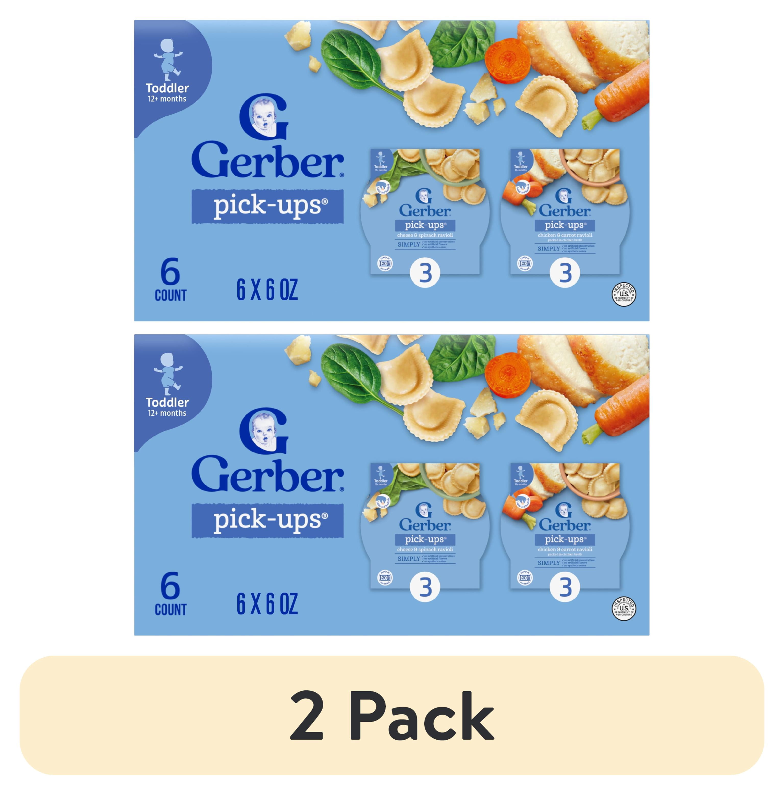 (2 pack) Gerber Toddler Food, Ravioli Multipack, Gerber Pick-Ups, Baby Led Feeding, Variety 6PK 2.25 lb.