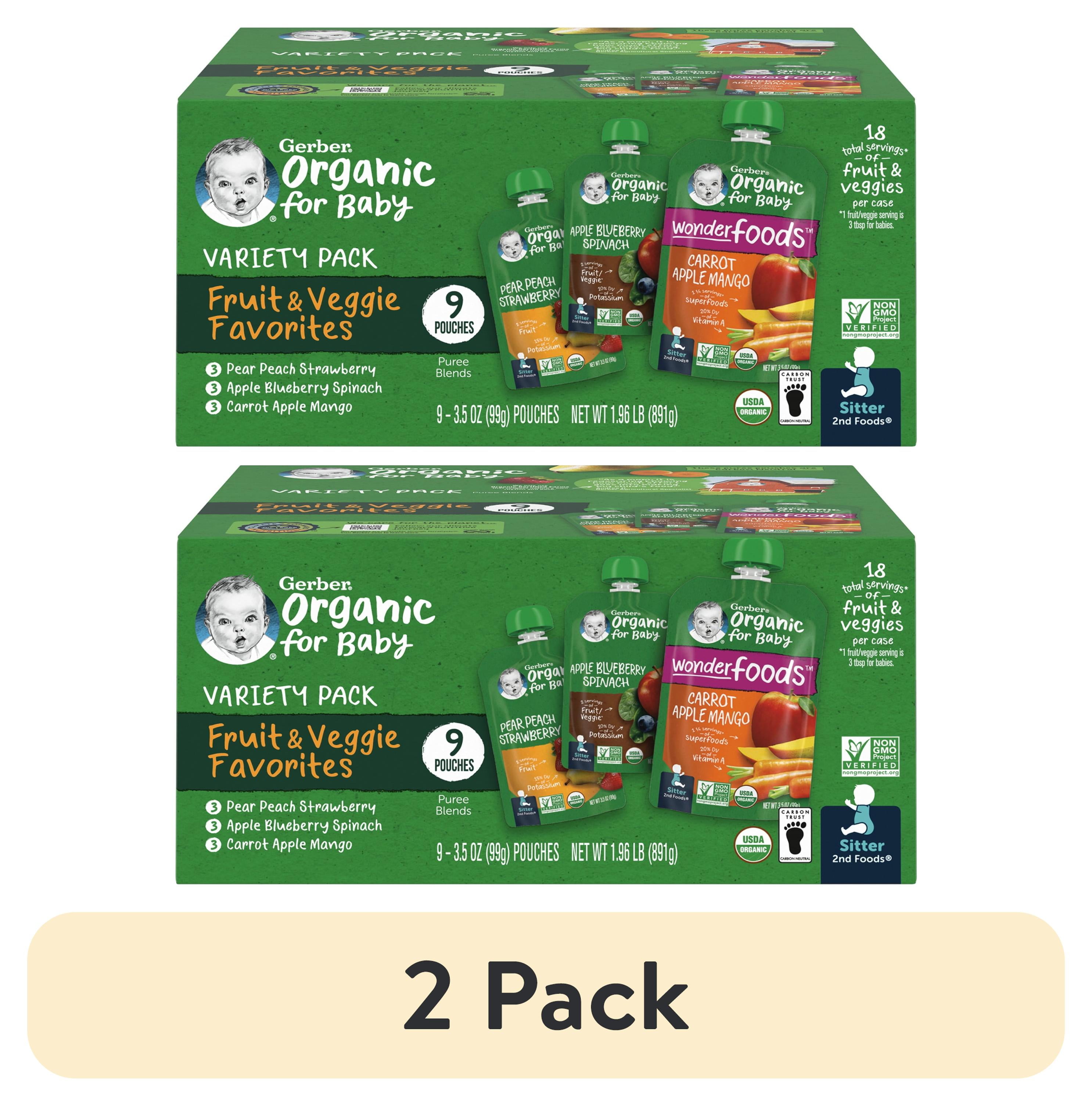 Organic Fruit and Veggie Puree Variety Pack for Babies