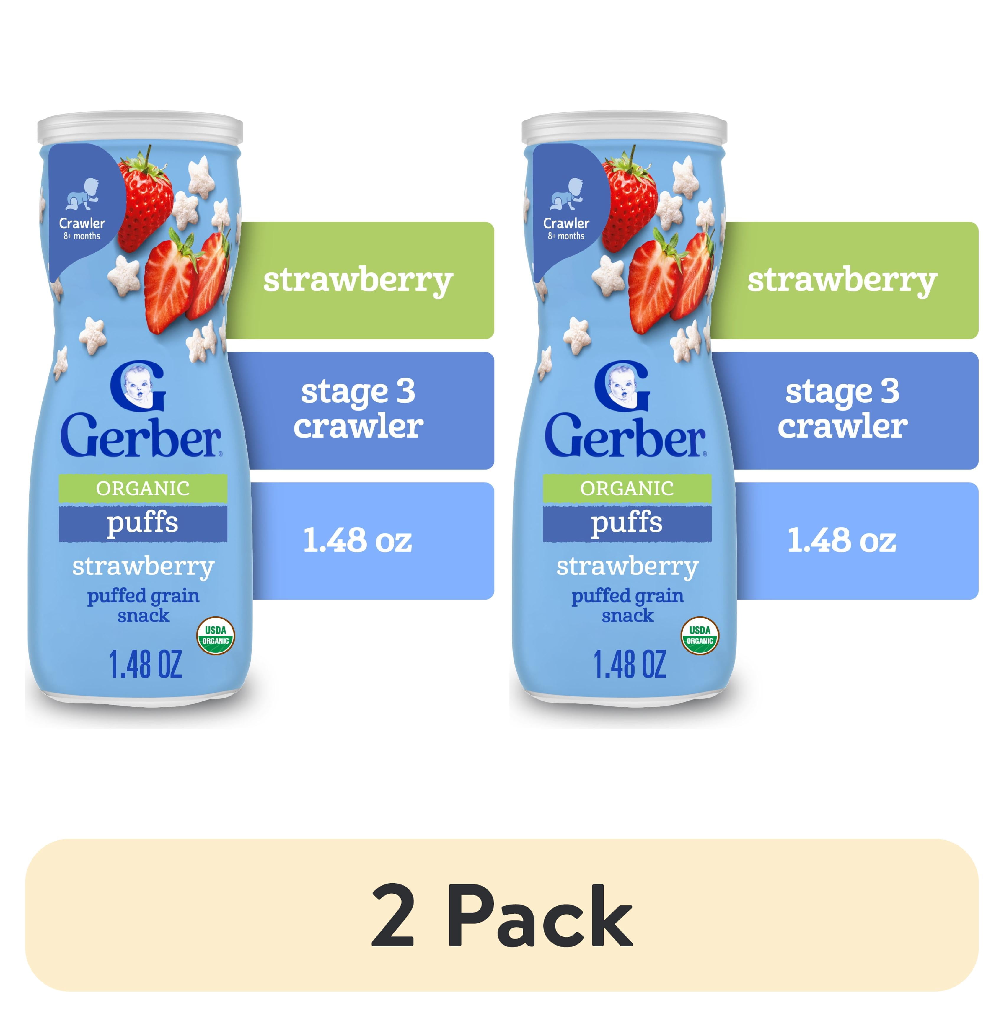 2 Pack Gerber Stage 3 Baby Snacks Organic Strawberry Puffs Grain 2-pack-gerber-stage-3-baby-snacks-organic-strawberry-puffs-grain