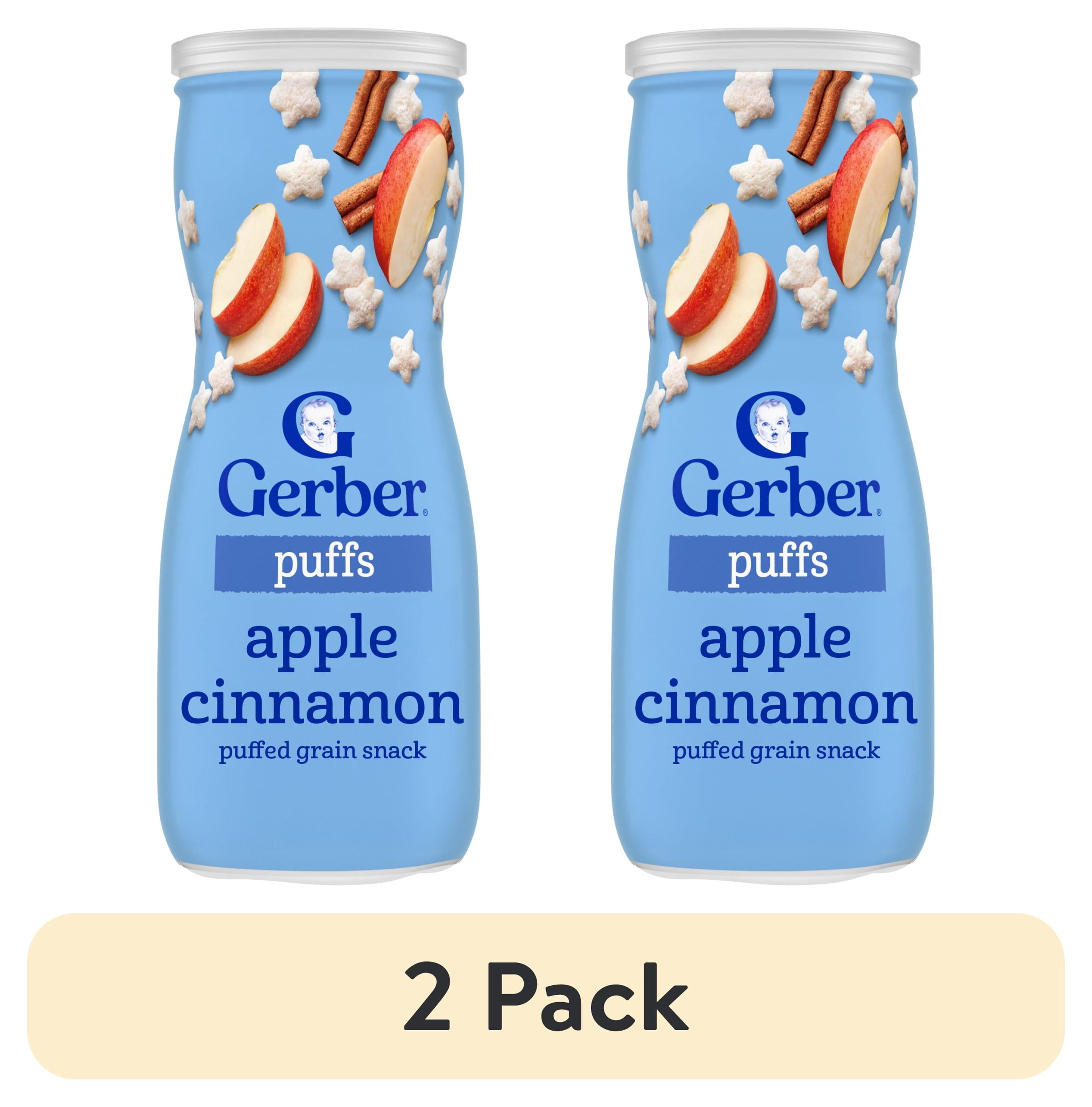 Gerber Snacks for Baby Grain & Grow Puffs, Apple Cinnamon, 1.48 oz Canister