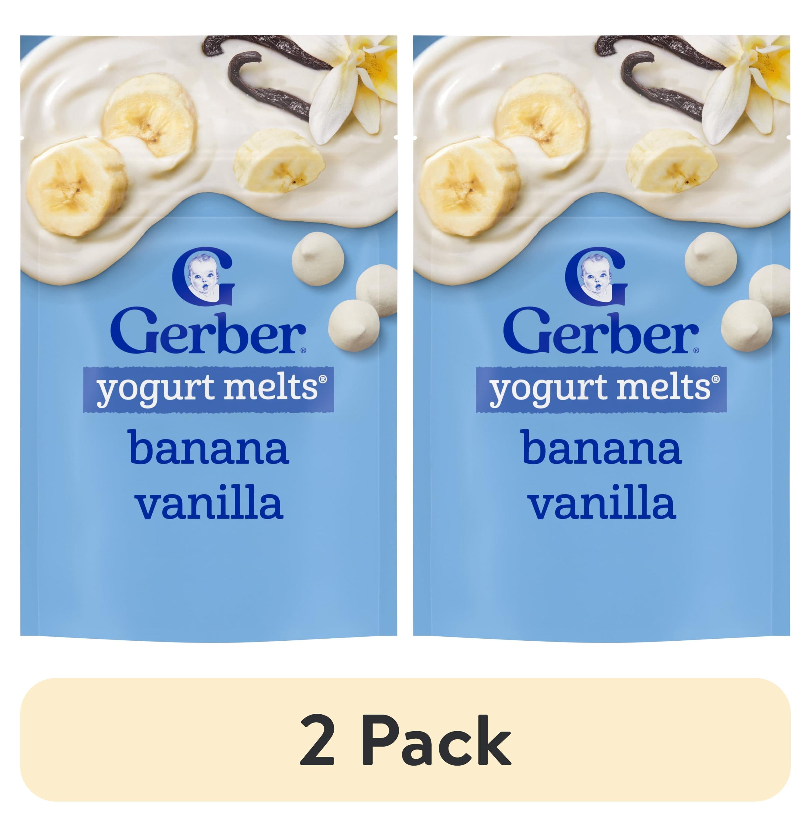(2 pack) Gerber Stage 3 Baby Snacks, Yogurt Melts, Banana Vanilla, 1 oz