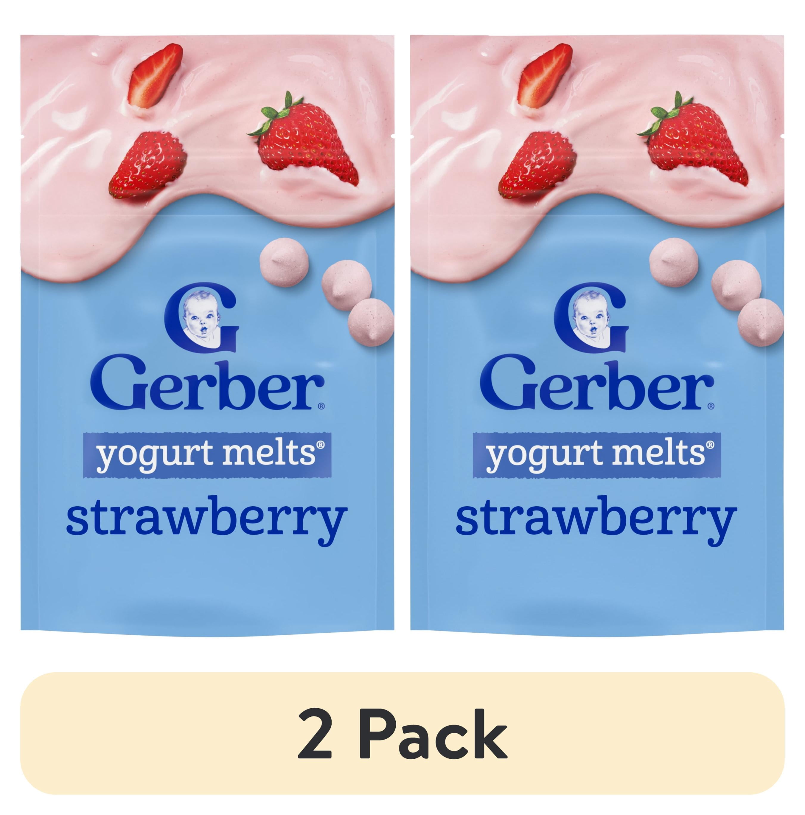 (2 pack) Gerber Stage 3 Baby Snacks, Yogurt Melts, Strawberry, 1 oz