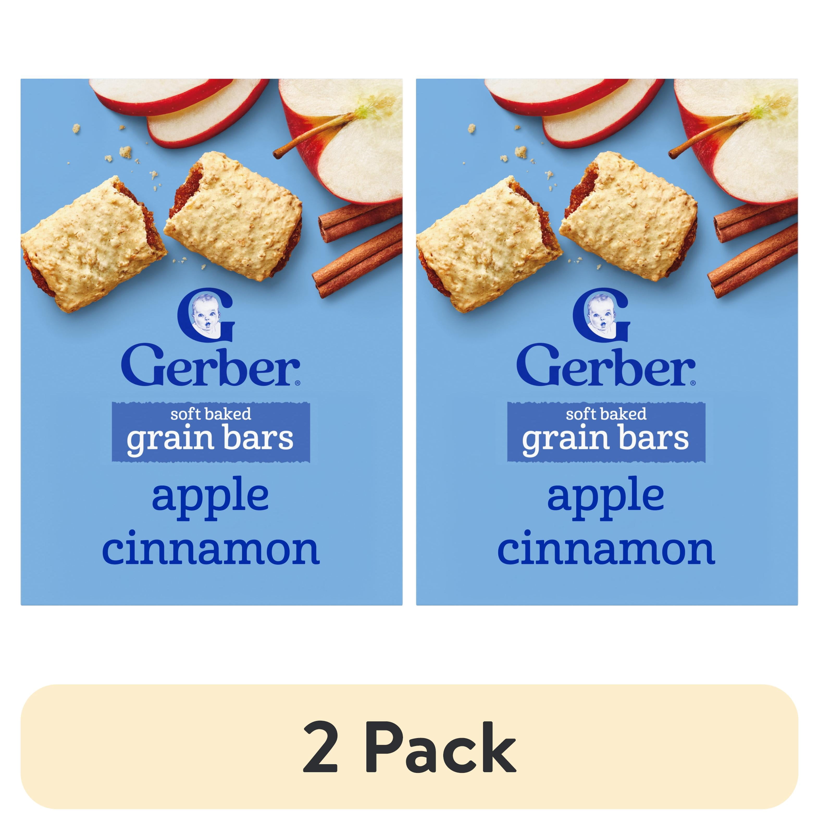 (2 pack) Gerber Soft Food for Baby, Soft Baked Grain Bars, Cinnamon, 0.68 oz Box