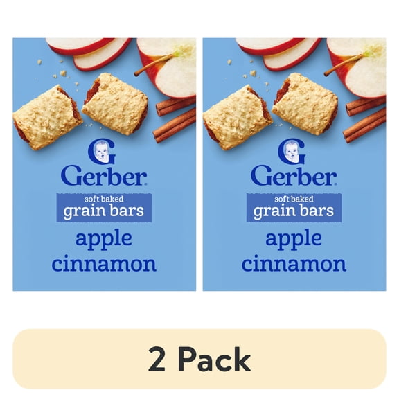 (2 pack) Gerber Soft Baked Grain Bars, Cinnamon, 0.68 oz Box