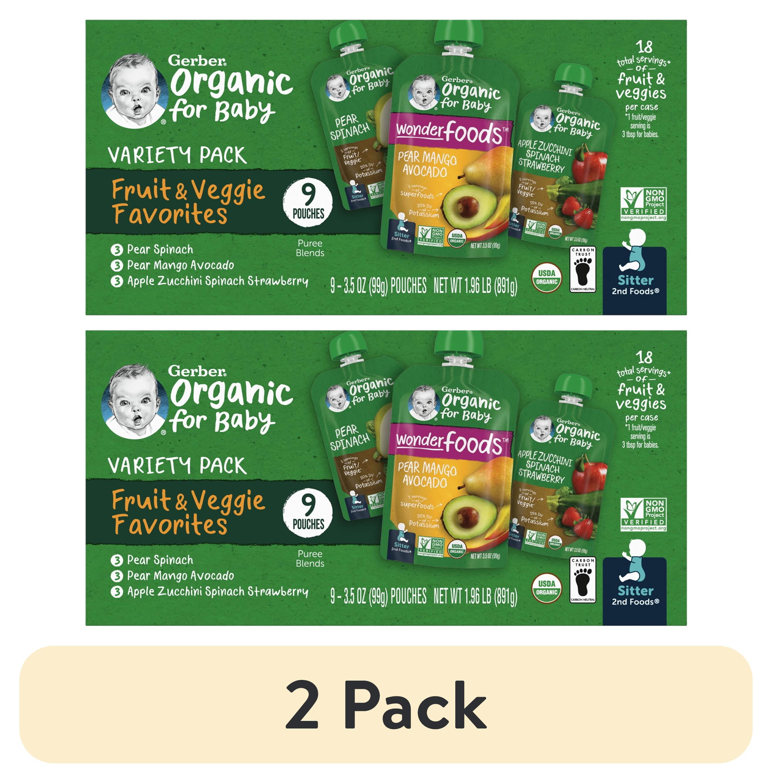Organic Fruit and Veggie Puree Variety Pack for Babies